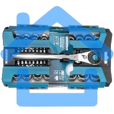 Набор торцевых GROSS головок, трещотка 120 зубьев, 36 предметов 14144