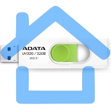 Флешка USB ADATA UV320 (AUV320-32G-RWHGN), 32 Gb, USB 3.2, R/W 100/30, белый/зеленый