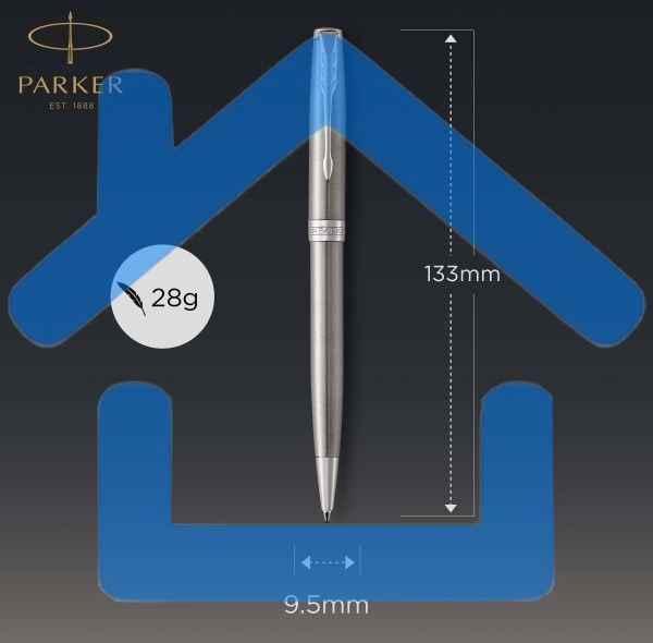 Ручка шариковая Parker Sonnet Core K526 (CW1931512) Stainless Steel CT M, черные чернила, подарочная коробка