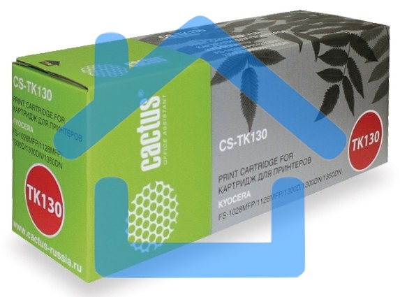Картридж лазерный Cactus CS-TK130 черный (7200 стр.) для Kyocera Mita FS-1028MFP/1128MFP/1300D/1300DN/1350DN