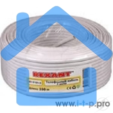 Кабель Rexant (01-5101-3) Кабель телефонный 4 жилы 100м CCA белый (ШТЛП-4)