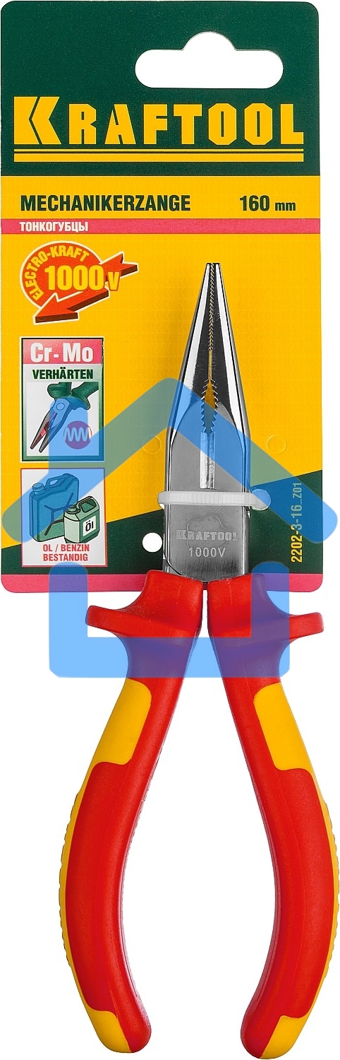Тонконосы KRAFTOOL 2202-3-16_z01 electro-kraft cr-mo сталь двухкомп. рукоят. хром. покр. 160мм