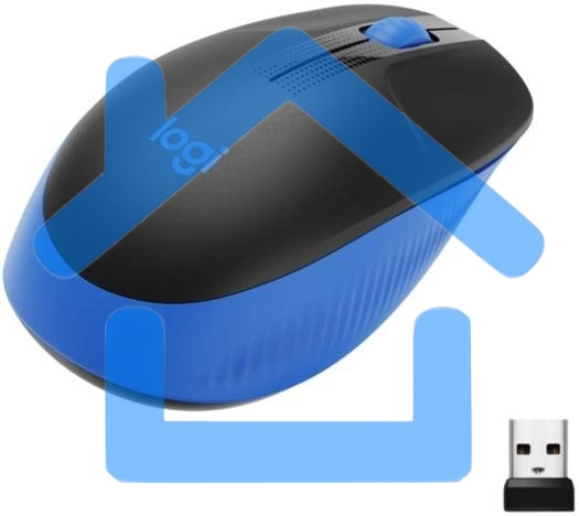 Мышь беспроводная Logitech M190 черный/синий, 1000 dpi, радиоканал, USB, кнопки - 3