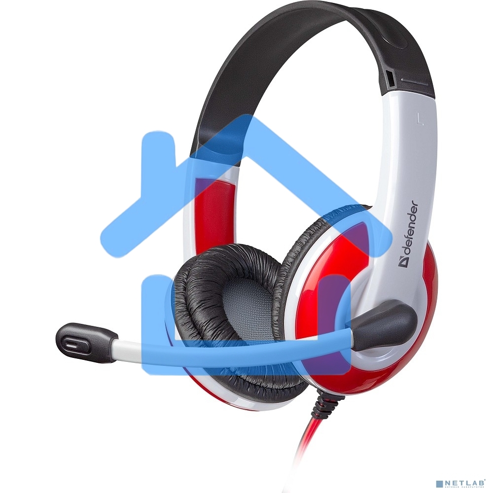 Наушники Defender Warhead G-120 красный/белый кабель 2 м