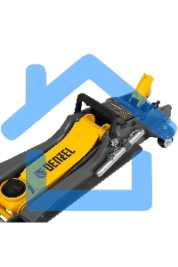 Домкрат гидравлический подкатной с фиксатором Denzel 2,5 т,85-385 мм, в пласт. кейсе