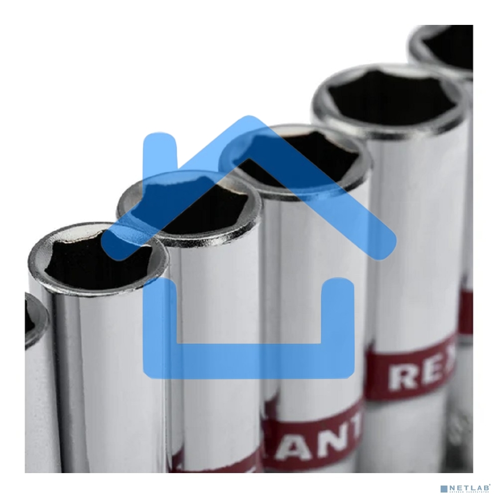 Набор удлиненных торцевых головок Rexant 1/4, шестигранные, CrV, 10 шт., 4-13 мм