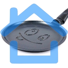 Сковорода НЕВА МЕТАЛЛ ПОСУДА 6222В (смайлик) блинная д.22 (Дизайн корпуса сковороды разработан так, чтобы при выпекании не нарушалась целостность блина, и красиво румянился рисунок. Антипригарное покрытие изделий - на водной основе, изготовлено без исполь