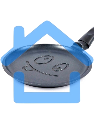 Сковорода НЕВА МЕТАЛЛ ПОСУДА 6222В (смайлик) блинная д.22 (Дизайн корпуса сковороды разработан так, чтобы при выпекании не нарушалась целостность блина, и красиво румянился рисунок. Антипригарное покрытие изделий - на водной основе, изготовлено без исполь