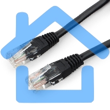 Патч-корд UTP Cablexpert PP12-3M/BK 5e, 3м, литой, многожильный черный