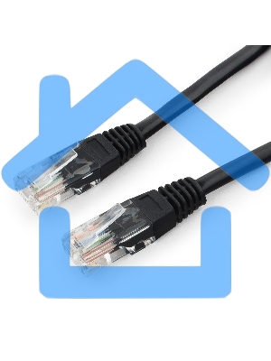 Патч-корд UTP Cablexpert PP12-3M/BK 5e, 3м, литой, многожильный черный