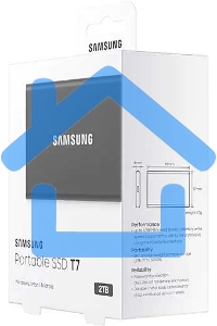 Внешний SSD Samsung T7, 2TB, USB 3.2 Gen 2 Type-C, R/W 1050/1000, титан