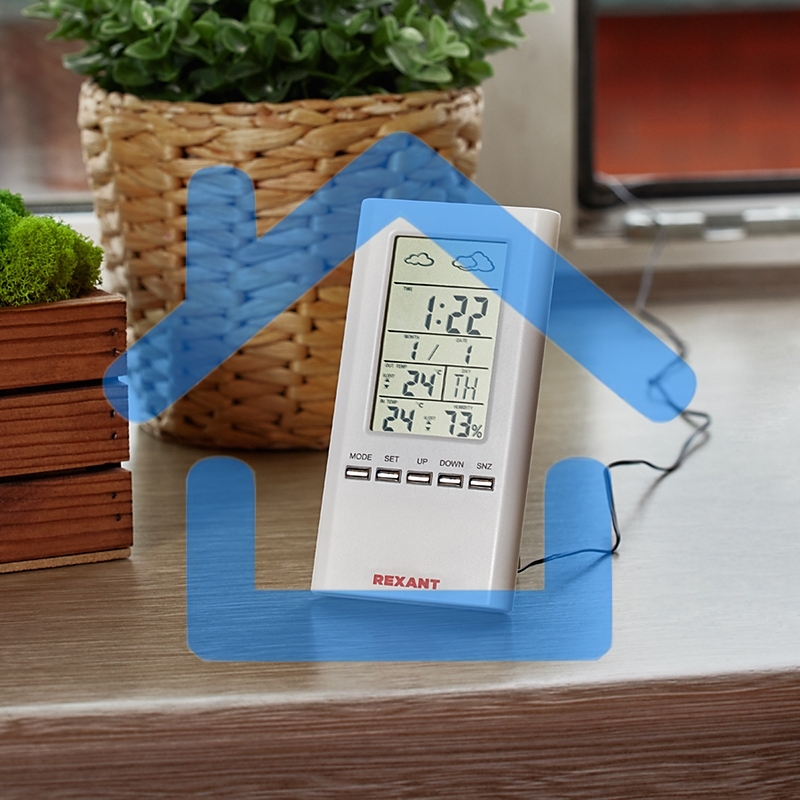 Метеостанция комнатно-уличная Rexant S3331SC с проводным датчиком