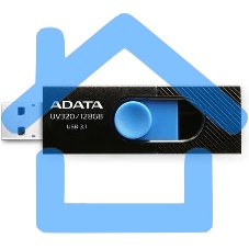 Флешка USB ADATA UV320 (AUV320-128G-RBKBL), 128 Gb, USB 3.2, R/W 100/30, черный/голубой