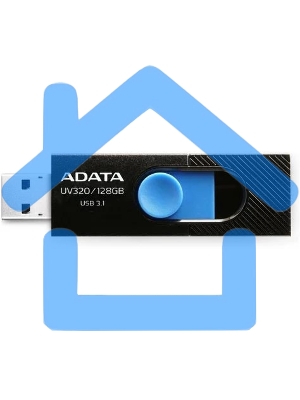 Флешка USB ADATA UV320 (AUV320-128G-RBKBL), 128 Gb, USB 3.2, R/W 100/30, черный/голубой
