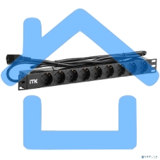 Блок 9 розеток DIN49440 (нем. cтанд.) 1U, шнур 2м вилка IEC 320 C14, профиль из ПВХ, черный PDU 9 розеток DIN49440 (нем. cтанд.) 1U, шнур 2м вилка IEC 320 C14, профиль из ПВХ, черный
