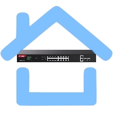 Коммутатор неуправляемый IP-COM G1120P-16-250W PoE, 20 портов, 18x1 Gbит/с, SFP 2x1 Gbит/с, PoE 16х30 Вт (до 230 Вт)