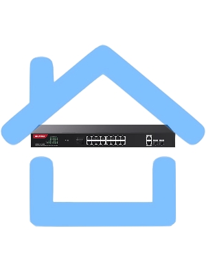 Коммутатор неуправляемый IP-COM G1120P-16-250W PoE, 20 портов, 18x1 Gbит/с, SFP 2x1 Gbит/с, PoE 16х30 Вт (до 230 Вт)