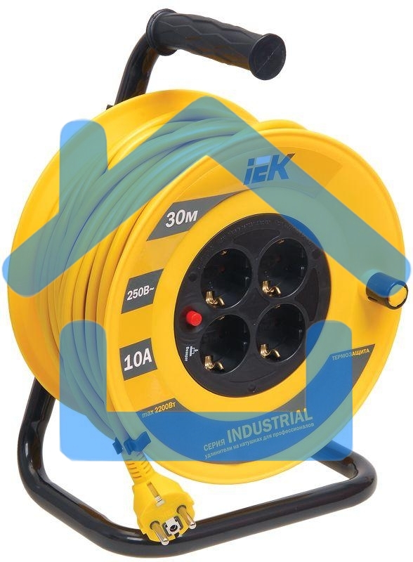 Катушка Iek WKP14-10-04-30 УК30 с т/з 4 места 2 Р + P Е /30м 3х1,0 мм2 