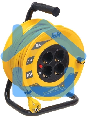 Катушка Iek WKP14-10-04-30 УК30 с т/з 4 места 2 Р + P Е /30м 3х1,0 мм2 