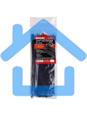 Хомут кабельный 3.6х250 тройной замок нейл. черный (уп.100шт) Rexant 67-0251