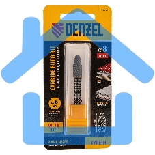 Борфреза по металлу твердосплавная, элипсообразная, тип-H, 8 мм Denzel