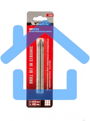 Сверло Matrix по керамической плитке, 10 мм, цилиндрический хвостовик