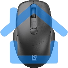 Мышь беспроводная Defender Feam MM-296 черный, 1600 dpi, радиоканал, USB, кнопки - 4