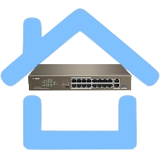 Сетевой коммутатор Tenda F1118P-16-150W 16x10Base-T / 100Base-TX 2x10Base-T / 100Base-TX / 1000Base-T 1x10/100/1000BASE-T/SFP combo F1118P-16-150W