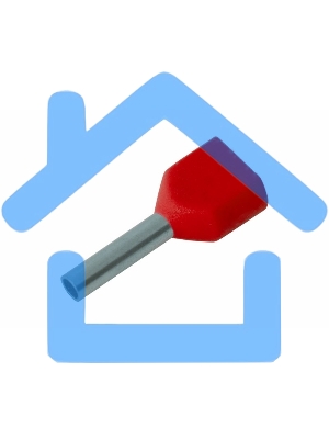 Наконечник штыревой втулочный изолированный F-8 мм 2х1 мм² (НШВи(2) 1.0-8/НГи2 1,0-8) красный Rexant