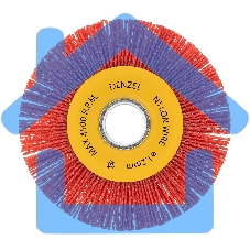 Щетка для УШМ Denzel 125 мм, плоская, нейлоновая щетина, посадка 22,2 мм
