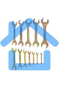 Набор ключей рожковых 6-32 мм, 12 шт, желтый цинк Сибртех