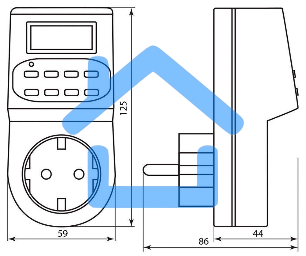 Розетка с таймером FERON 23205(недельная) 3500W/16A 230V, 61925(TM22)