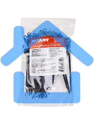 Хомут кабельный Rexant 07-0105 3.6х100 под винт нейл. черный (уп.100 шт)
