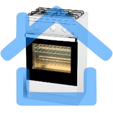 Плита газовая Darina 1AS GM 521 001 W белый/черный, конфорок 2 шт, духовка 45 л, 50 см x 85 см x 41 см