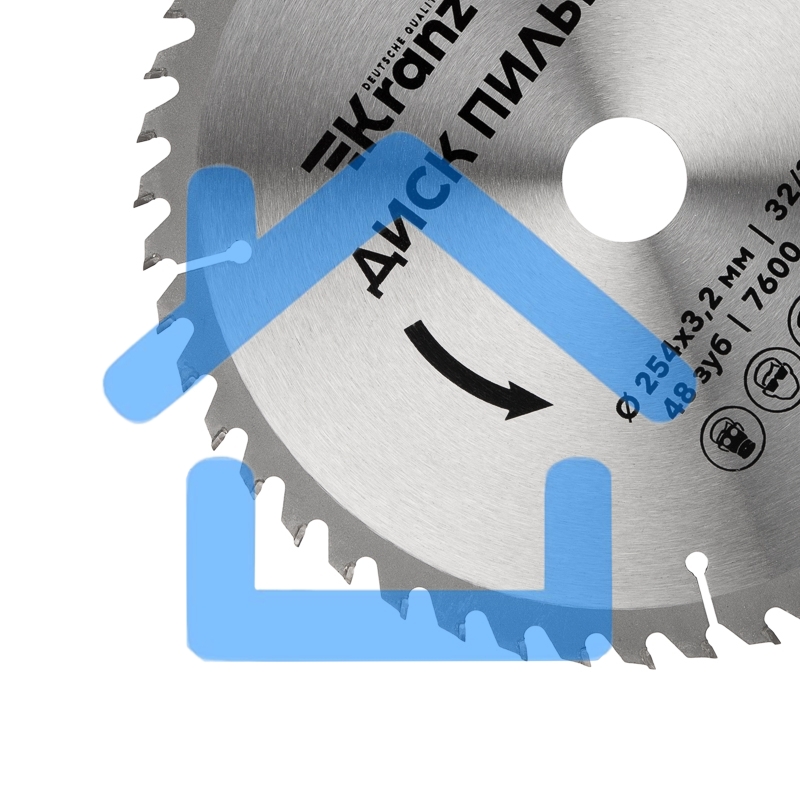 Диск пильный 254 мм х 48 зуб х 32/30 мм Kranz