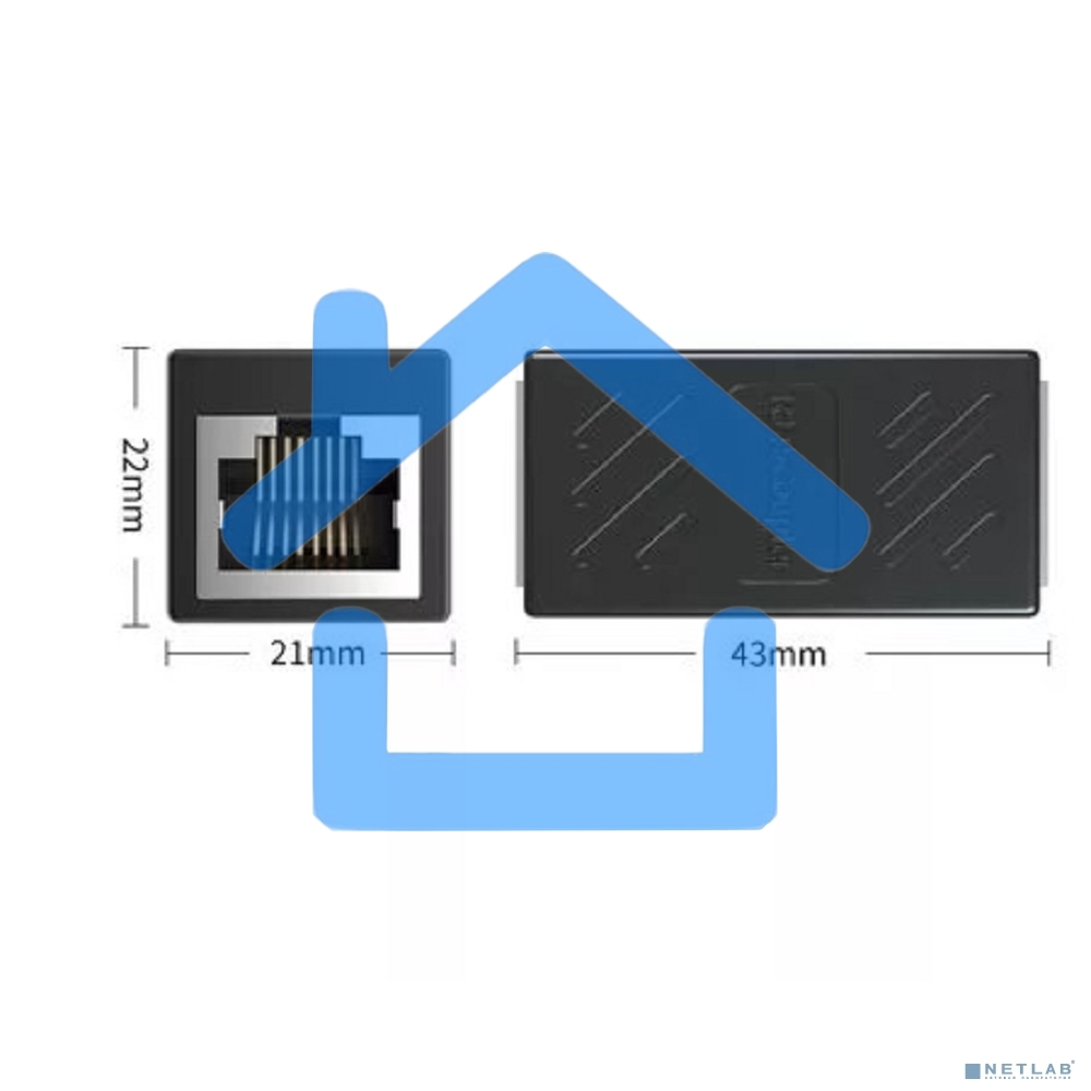 Модуль RJ-45 (F) <->RJ-45(F),FTP, проходной, ABS пластик, черный, кат. 5e VCOM <CT251S>