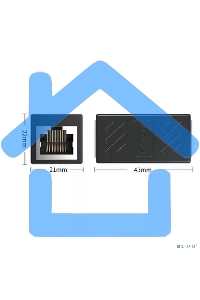 Модуль RJ-45 (F) <->RJ-45(F),FTP, проходной, ABS пластик, черный, кат. 5e VCOM <CT251S>