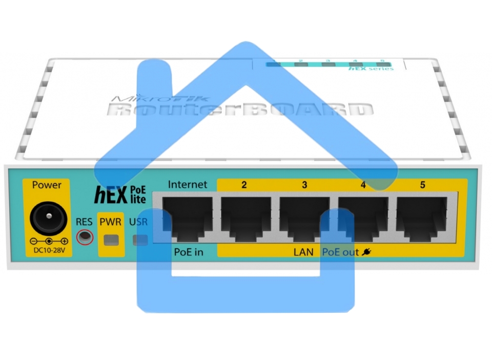 Маршрутизатор MikroTik RB750UPr2 hEX PoE lite 5x Ethernet, раздача PoE, 650 МГц ЦП, 64 МБ 5-портовый 100-Мбитный маршрутизатор с поддержкой PoE на 4-х портах