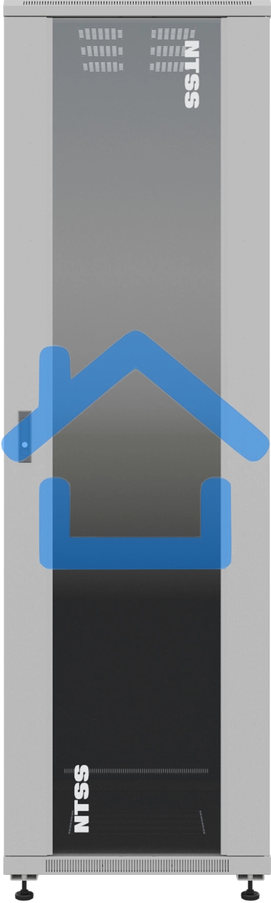 Шкаф серверный NTSS Премиум NTSS-R47U60100GS, напольный 47U 600x1000мм пер.дв.стекл металл 900кг серый 2210мм IP20