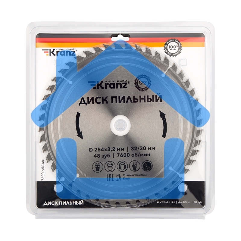 Диск пильный 254 мм х 48 зуб х 32/30 мм Kranz