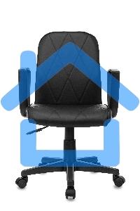 Кресло компьютерное Бюрократ CH-327 черный, эко.кожа, крестов. пластик