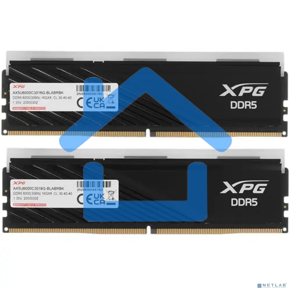 Оперативная память XPG Lancer Blade, DDR5, 32Gb (2x16Gb), 6000MHz, CL30, DIMM, с радиаторами, RGB, черный