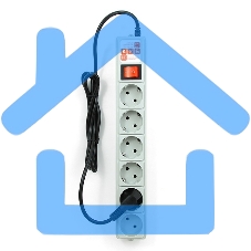 Фильтр-удлинитель Power Cube 1,9 м 6 розеток (серый) 10А/2,2кВт