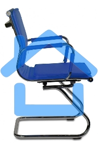 Кресло компьютерное Бюрократ CH-993-Low-V/blue синий, низкая спинка, искусственная кожа