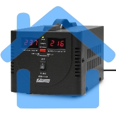 Стабилизатор напряжения Powerman AVS 1000D черный (220В±8% 1000ВА,8А,КПД 98%, циф. индикация вх./вых.)