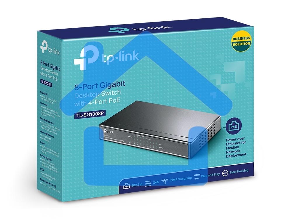 Коммутатор TP-Link SMB TL-SG1008P Коммутатор 8-port Gigabit Switch с 4 портами РоЕ