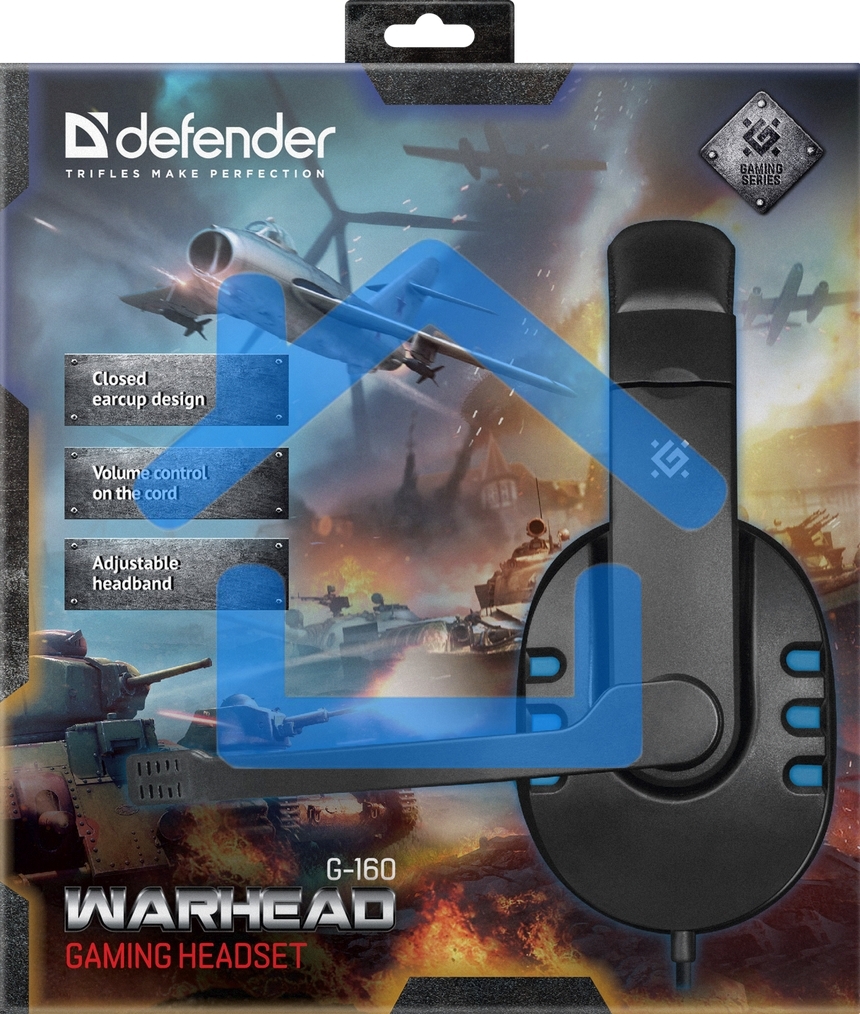 Гарнитура Defender GAMING WARHEAD G-160 BLACK/BLUE