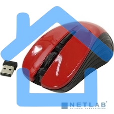 Мышь беспроводная Oklick 545MW черный/красный, 1600 dpi, радиоканал, USB, кнопки - 4