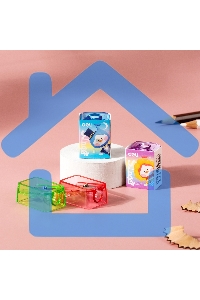 Точилка для карандашей ручная Deli EH552 Little Singer, 1 отверстие, пластик, ассорти, коробка