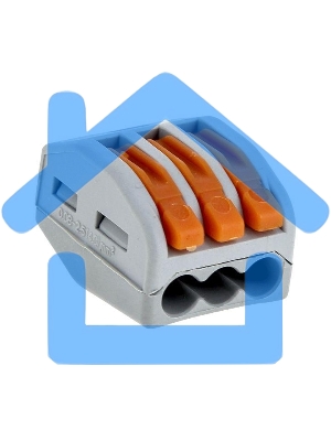 Строительно-монтажная клемма СМК 222-413 с рычагом 3 отверстия 0,08-2,5мм2 (100шт.) EKF PROxima plc-smk-413 EKF